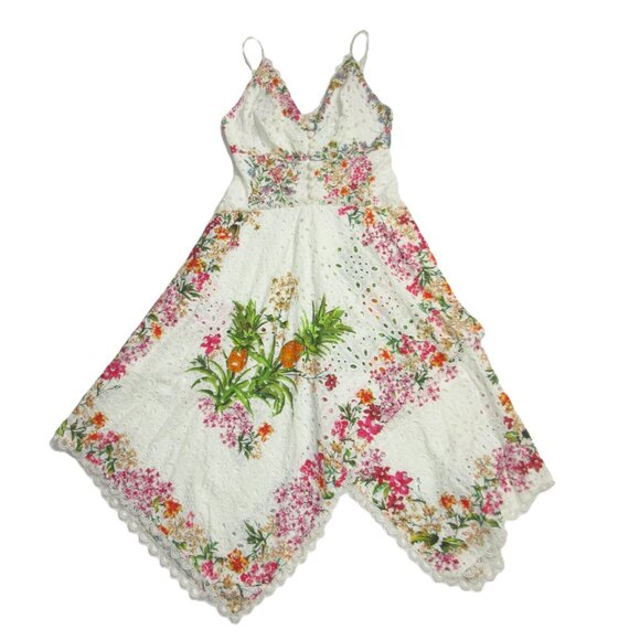 NWT FARM Rio Delicate Forest Scarves Midi in White Floral Eyeler Tank Dress S - Picture 3 of 9